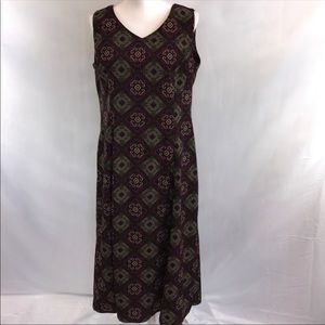 Danny & Nicole Purple and Green Sleeveless Dress